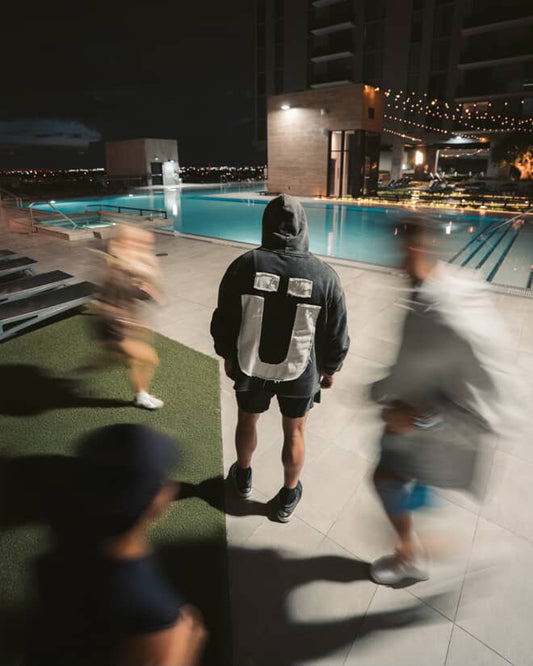 Ü Shadow Print Hoodie- Ash